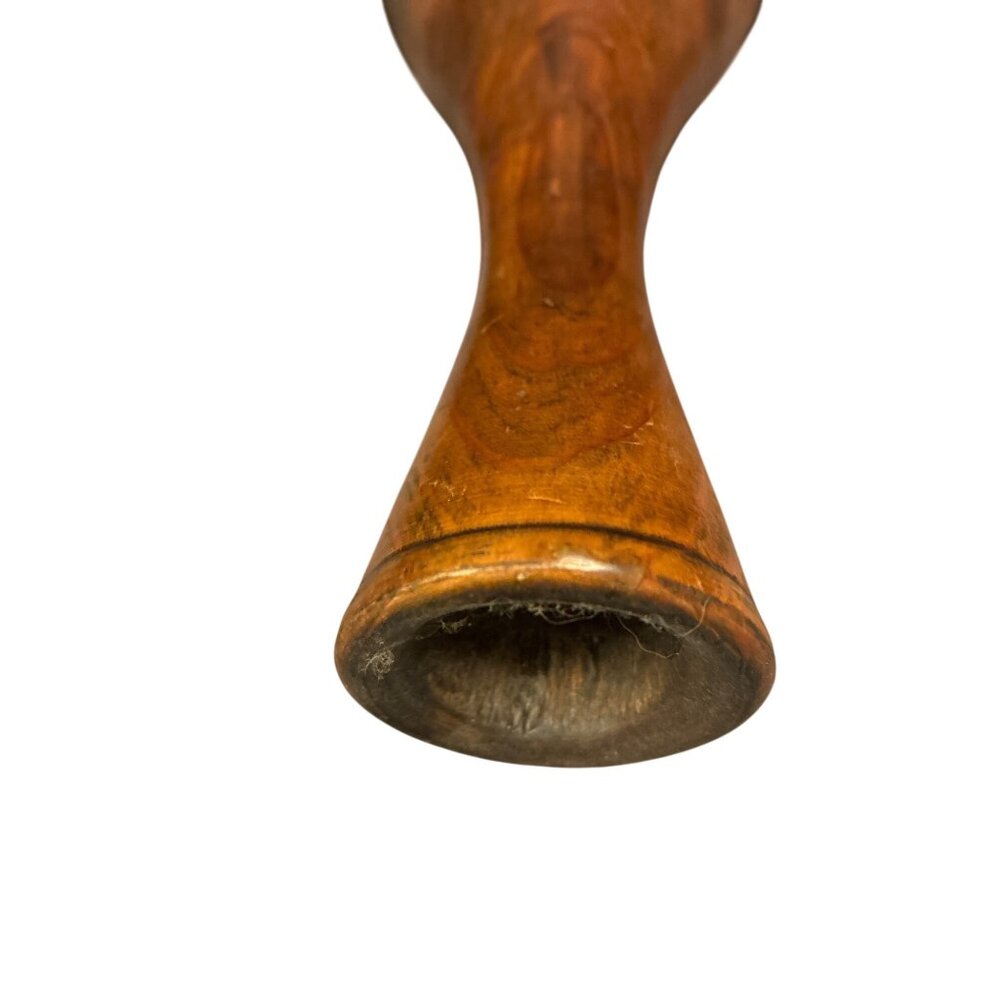 Vintage Handcrafted Wooden Vase With Natural Grain & Rustic Finish - Picture 4 of 9